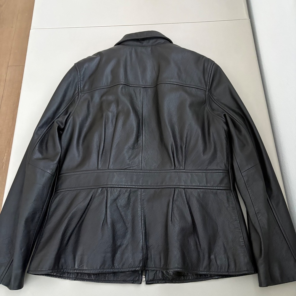 Wilsons Leather Jacket Black Thinsulate Ultra Insulated Zip Up Womens LG Biker - Picture 9 of 13